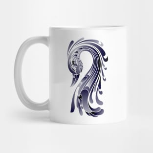 Decorative Swan Slick Curvy Neck Side Profile Illustration Mug